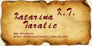 Katarina Taralić vizit kartica